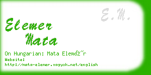 elemer mata business card